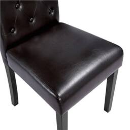 Kelvenix Dining Chairs Set of 2 Faux Leather Chair with Solid Wooden Legs Brown - thumbnail 6