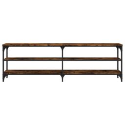 Berkfield Home TV Cabinet Smoked Oak 160x30x50 cm Engineered Wood in Brown - Size: 160 x 30 x 50 cm - thumbnail 5