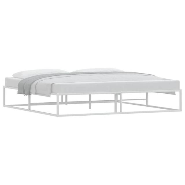 Berkfield Home Elegant Bed Frame without Mattress White 200x200 cm Metal - image 1