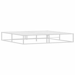 Berkfield Home Elegant Bed Frame without Mattress White 200x200 cm Metal - thumbnail 4