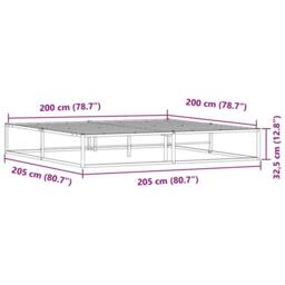 Berkfield Home Elegant Bed Frame without Mattress White 200x200 cm Metal - thumbnail 9