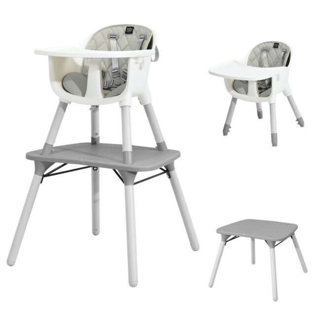 Costway 4-in-1 Convertible Baby Highchair Infant High Dining Chair in Grey - image 1