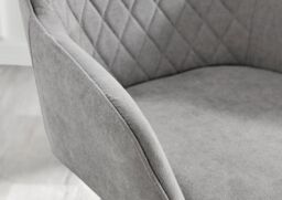 FurnitureboxUK Set of 2 Falun Deep Padded Dining Chairs Upholstered in Soft & Durable Fabric With Silver Chrome Legs in Light Grey - thumbnail 5
