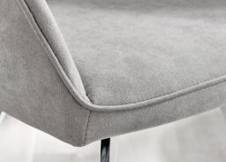 FurnitureboxUK Set of 2 Falun Deep Padded Dining Chairs Upholstered in Soft & Durable Fabric With Silver Chrome Legs in Light Grey - thumbnail 4