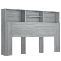 Berkfield Home Headboard Cabinet Grey Sonoma 160x19x103.5 cm - thumbnail 2