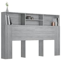 Berkfield Home Headboard Cabinet Grey Sonoma 160x19x103.5 cm - thumbnail 4