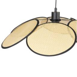 Wyld and Coco Natural Paper Rattan-Effect Pendant Lamp Black Metal Frame - thumbnail 5