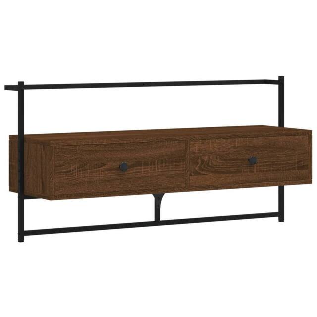 Berkfield Home TV Cabinet Wall-mounted Brown Oak 100.5x30x51 cm Engineered Wood - image 1