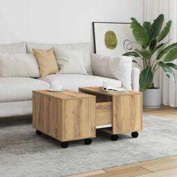 Berkfield Home Coffee Table Artisan Oak 60x60x38 cm Engineered Wood in Brown - Size: 60 x 60 x 38 cm - thumbnail 3