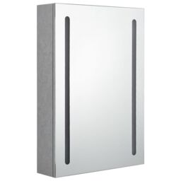 Berkfield Home LED Bathroom Mirror Cabinet Concrete Grey 50x13x70 cm - Size: 50 x 13 x 70 cm - thumbnail 3