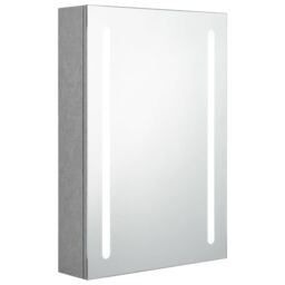 Berkfield Home LED Bathroom Mirror Cabinet Concrete Grey 50x13x70 cm - Size: 50 x 13 x 70 cm - thumbnail 2