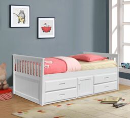 Comfy Living Ltd 3ft Wooden Captains Bed With Drawers & Storage in White - Size: Single - thumbnail 2