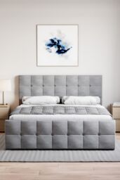 Home Discount Vida Designs Valentina King Size Ottoman Bed Frame Velvet Fabric UKFR in Grey - thumbnail 5