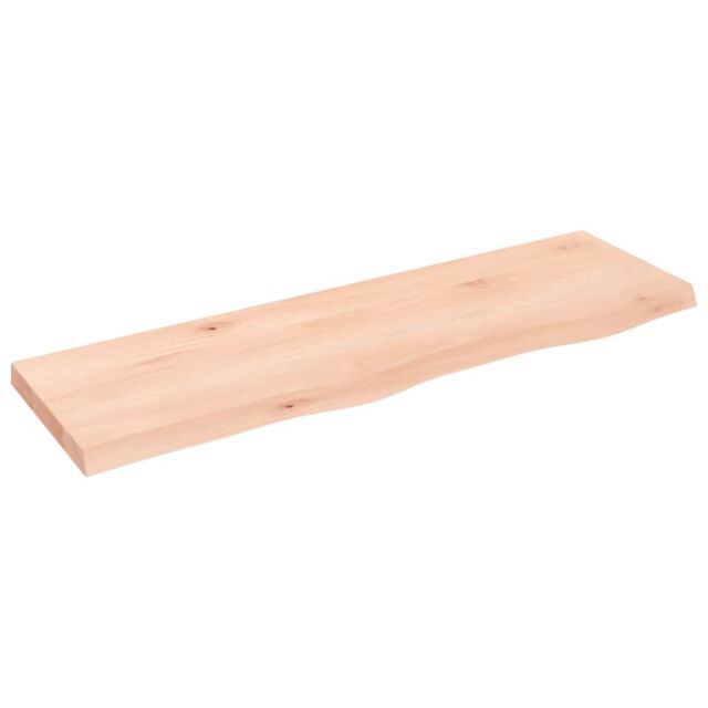 Berkfield Home Wall Shelf 100x30x(2-4) cm Untreated Solid Wood Oak in Brown - image 1