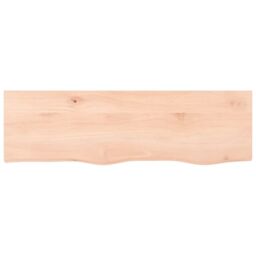 Berkfield Home Wall Shelf 100x30x(2-4) cm Untreated Solid Wood Oak in Brown - thumbnail 2