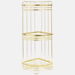 OHS 3 Tier Shower Caddy Freestanding Bathroom Corner Shelf Organiser in Gold - thumbnail 2