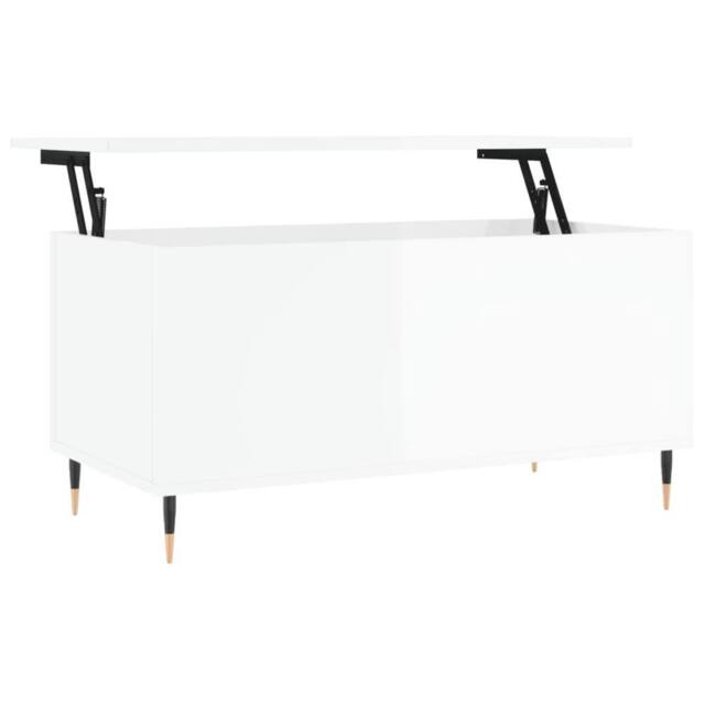 Berkfield Home Coffee Table High Gloss White 90x44.5x45 cm Engineered Wood - image 1