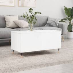 Berkfield Home Coffee Table High Gloss White 90x44.5x45 cm Engineered Wood - thumbnail 2