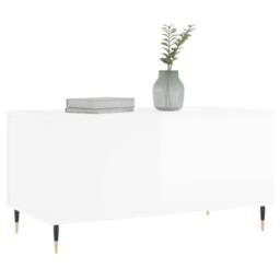 Berkfield Home Coffee Table High Gloss White 90x44.5x45 cm Engineered Wood - thumbnail 4