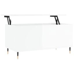 Berkfield Home Coffee Table High Gloss White 90x44.5x45 cm Engineered Wood - thumbnail 1