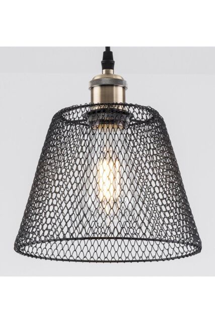 Harper Living Compact Easy Fit Vintage Metal Lampshade Ceiling fitting Shade in Black - image 1