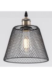 Harper Living Compact Easy Fit Vintage Metal Lampshade Ceiling fitting Shade in Black