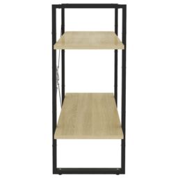 Berkfield Home 2-Tier Book Cabinet Sonoma Oak 80x30x70 cm Engineered Wood in Brown - Size: 80 x 30 x 70 cm - thumbnail 5