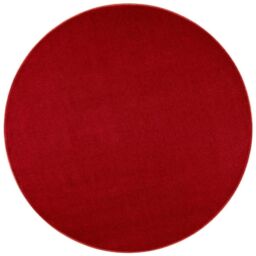 THE RUGS Plain Design Rug - Durable Polypropylene, Soft Fleece Backing in Red - Size: 200 cm diameter - thumbnail 4