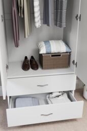Home Discount Vida Designs Riano 2 Door 2 Drawer Wardrobe Storage in White - thumbnail 7