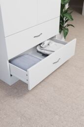 Home Discount Vida Designs Riano 2 Door 2 Drawer Wardrobe Storage in White - thumbnail 8