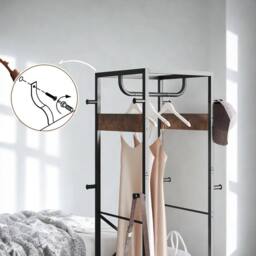 FURNOS Industrial Entryway Hall Tree Coat Rack Stand in Brown - thumbnail 4