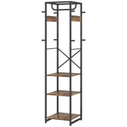 FURNOS Industrial Entryway Hall Tree Coat Rack Stand in Brown - thumbnail 8