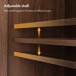 VonHaus Chester Freestanding Wood Effect Bathroom Storage Cabinet in Brown - thumbnail 6