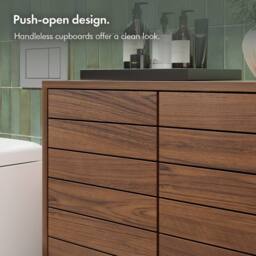 VonHaus Chester Freestanding Wood Effect Bathroom Storage Cabinet in Brown - thumbnail 5