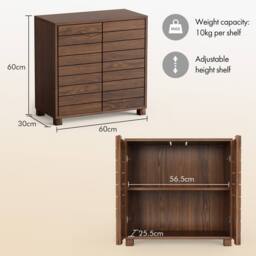 VonHaus Chester Freestanding Wood Effect Bathroom Storage Cabinet in Brown - thumbnail 9