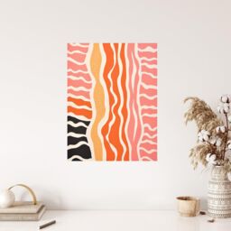 "Wee Blue Coo Wall Art Print The Sand After The Sea 2 Abstract Waves Living Room in Pink - Size: W18"" x H24""" - thumbnail 4
