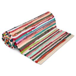 Bravich LTD Handwoven Cotton Chindi Rag Area Rug Flat Weave Reversible - Size: 60 cm x 90 cm - thumbnail 2