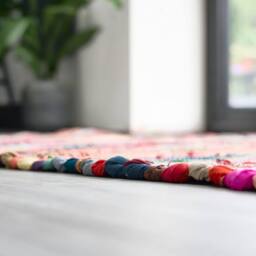 Bravich LTD Handwoven Cotton Chindi Rag Area Rug Flat Weave Reversible - Size: 60 cm x 90 cm - thumbnail 7