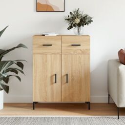 Berkfield Home Sideboard Sonoma Oak 69.5x34x90 cm Engineered Wood in Brown - thumbnail 1