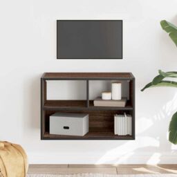 Berkfield Home TV Cabinet Brown Oak 60x31x39.5 cm Engineered Wood & Metal - thumbnail 3