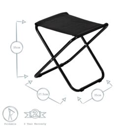 Harbour Housewares Classic Folding Stool in Black - thumbnail 3