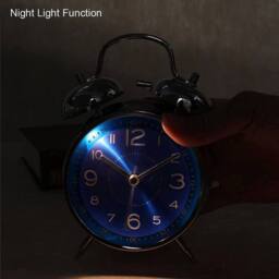 NESTLUNE Extra Loud Alarm Clock Twin Bell Battery Analogy Backlight in Silver - Size: 100 cm x 100 cm - thumbnail 6