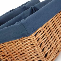 Red Hamper Double Steamed Navy Cotton Lined Willow Storage Basket in Blue - Size: XL - thumbnail 4