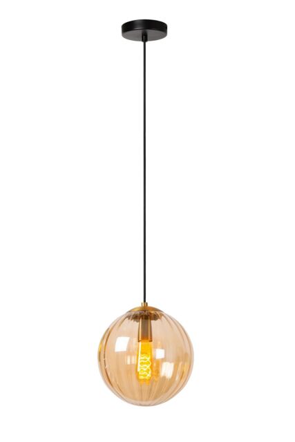 Lucide 'MONSARAZ' Dimmable Adjustable Stylish Retro Indoor Pendant Lamp 1xE27 in Amber - image 1