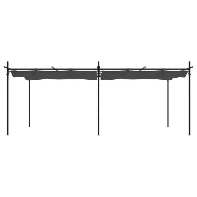 Berkfield Home Pergola with Retractable Roof Anthracite 589x292x230 cm in Charcoal - Size: 589 x 292 x 230 cm - image 1