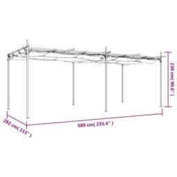 Berkfield Home Pergola with Retractable Roof Anthracite 589x292x230 cm in Charcoal - Size: 589 x 292 x 230 cm - thumbnail 8