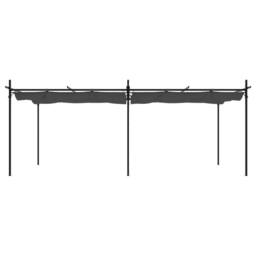Berkfield Home Pergola with Retractable Roof Anthracite 589x292x230 cm in Charcoal - Size: 589 x 292 x 230 cm - thumbnail 1