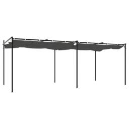 Berkfield Home Pergola with Retractable Roof Anthracite 589x292x230 cm in Charcoal - Size: 589 x 292 x 230 cm - thumbnail 5