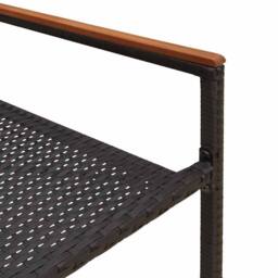 Berkfield Home Stacking Garden Chairs - 2 Piece Set in Black Poly Rattan - thumbnail 9