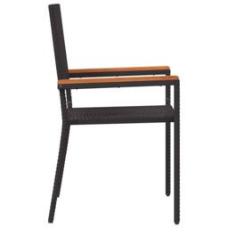 Berkfield Home Stacking Garden Chairs - 2 Piece Set in Black Poly Rattan - thumbnail 6